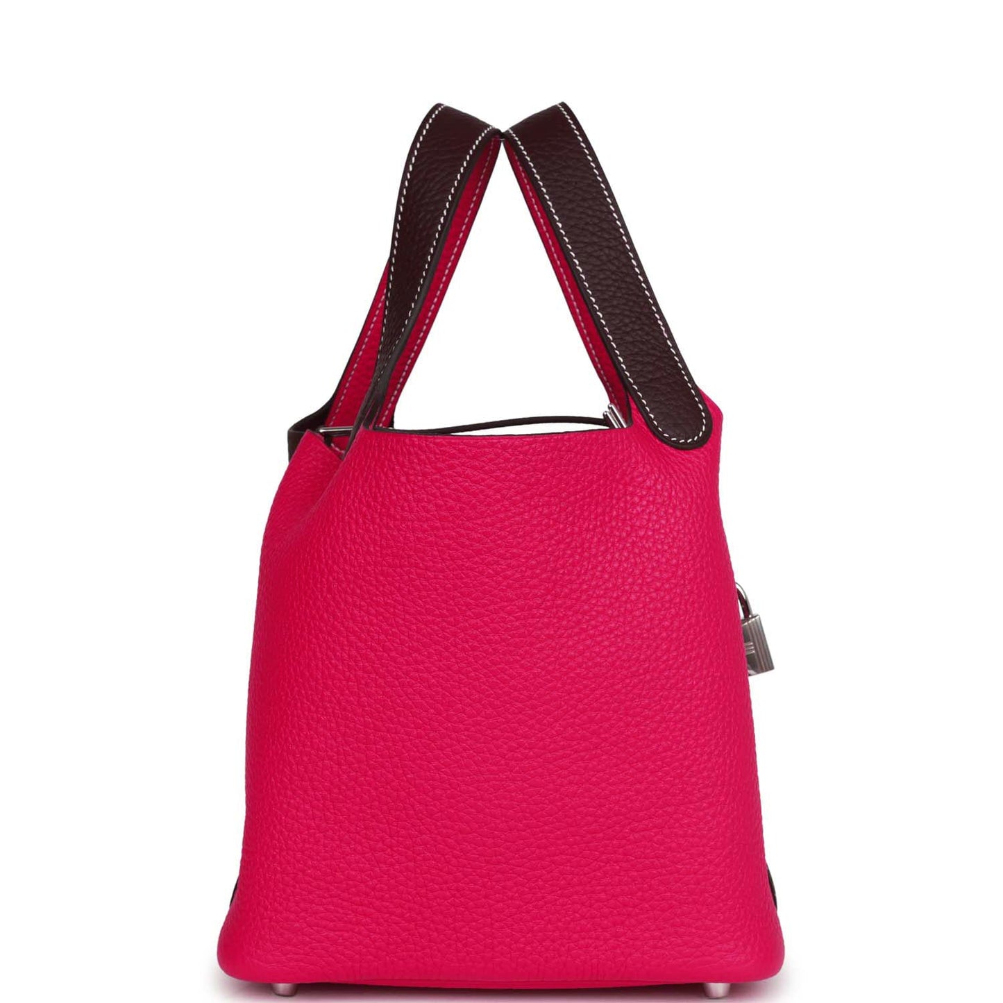 Luxury Hermes Picotin Lock 18 Casaque Framboise and Rouge Sellier Clemence Palladium Hardware