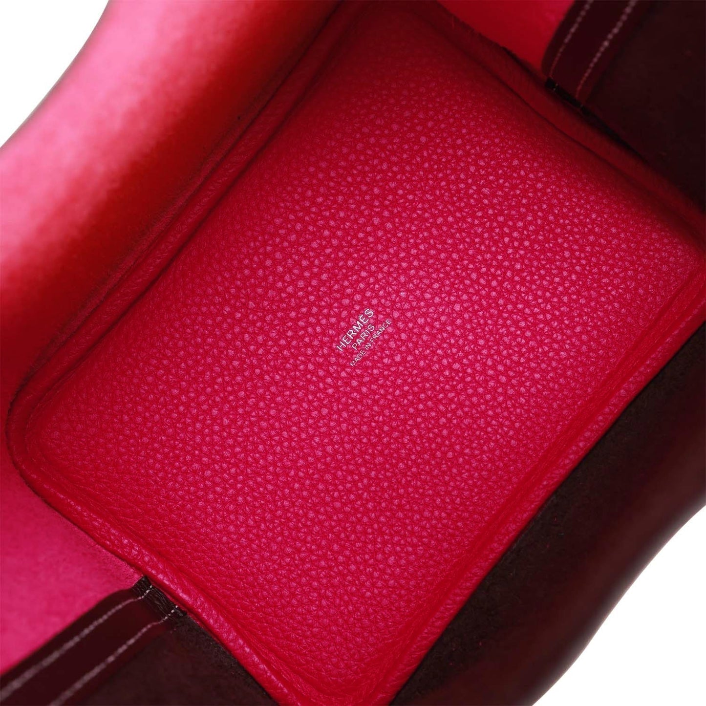 Luxury Hermes Picotin Lock 18 Casaque Framboise and Rouge Sellier Clemence Palladium Hardware