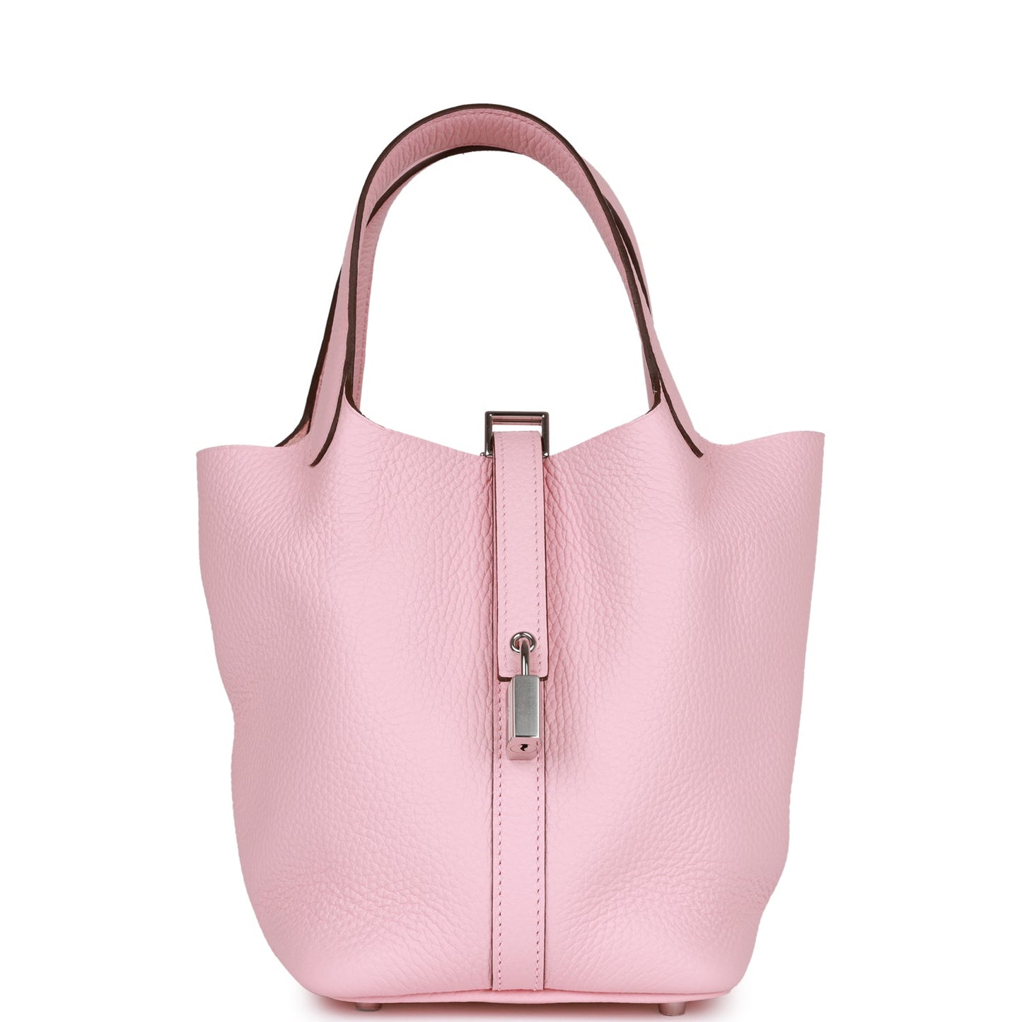 Luxury Hermes Picotin Lock 18 Rose Sakura Clemence Palladium Hardware