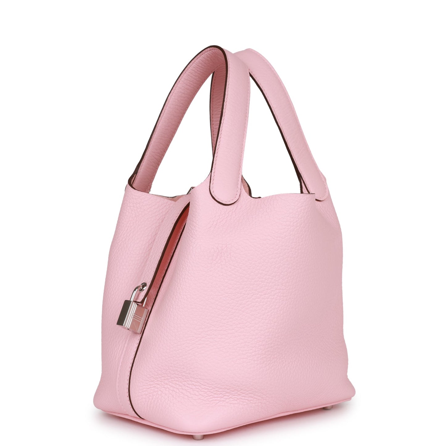 Luxury Hermes Picotin Lock 18 Rose Sakura Clemence Palladium Hardware