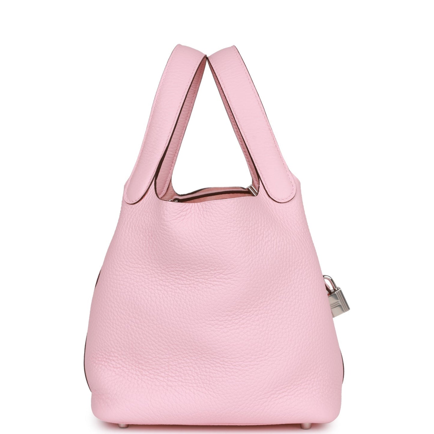 Luxury Hermes Picotin Lock 18 Rose Sakura Clemence Palladium Hardware