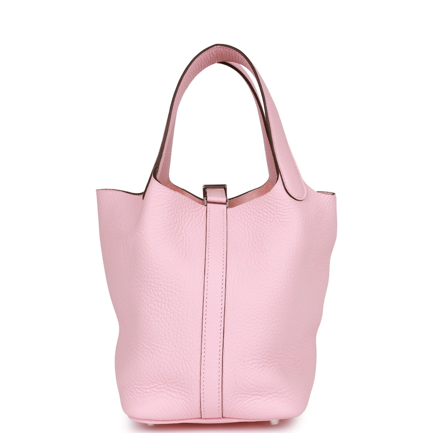 Luxury Hermes Picotin Lock 18 Rose Sakura Clemence Palladium Hardware