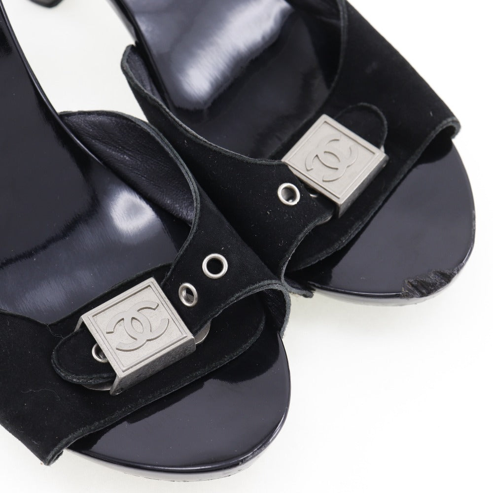 Chanel Wood Leather Mules