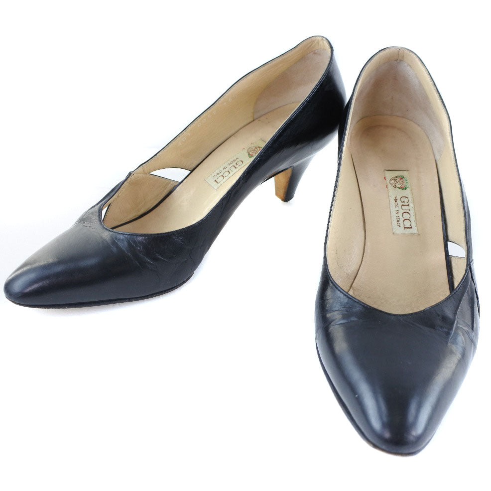 Luxury Gucci Trending 2025 Leather Side-Cut Pumps Black