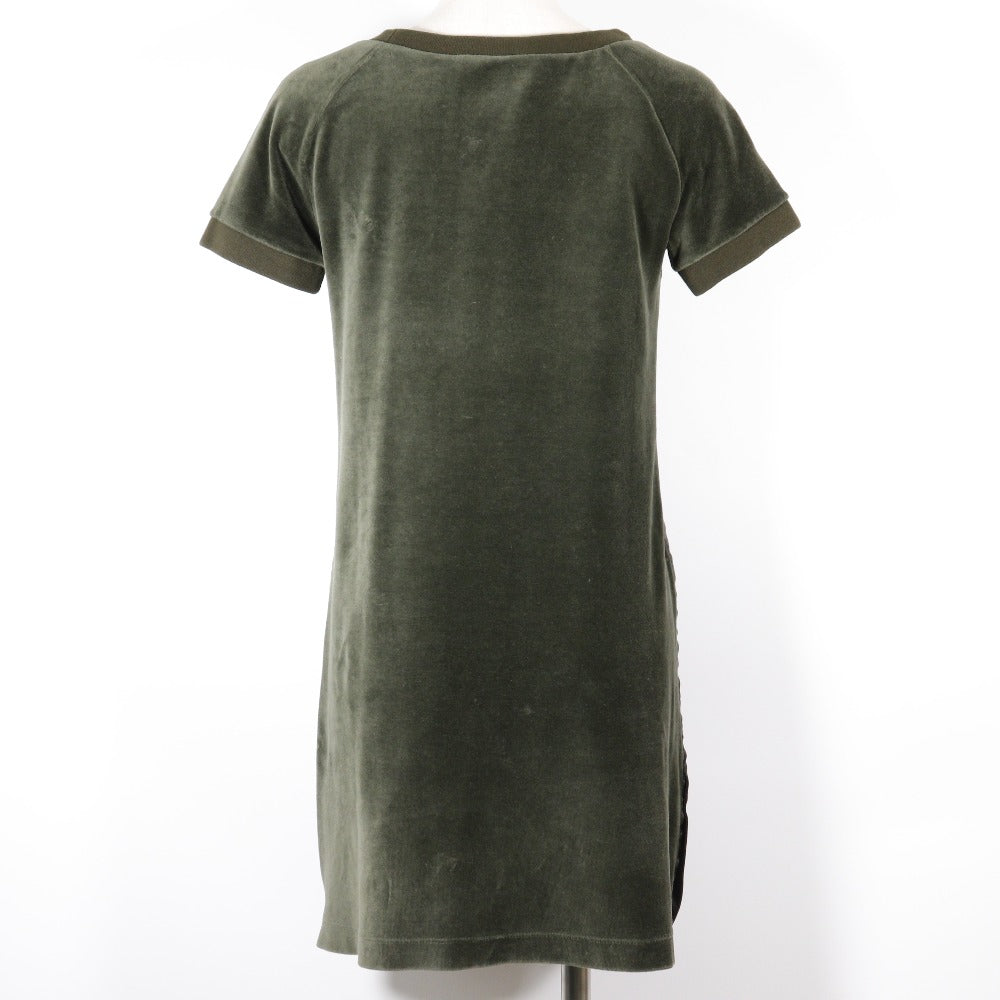 Luxury Gucci Trending 2025 Velour Side Line Dress Khaki
