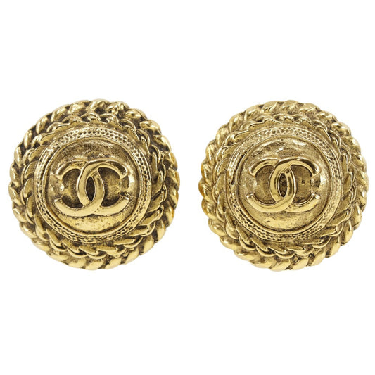 Chanel Coco Mark Gold Plated Earrings