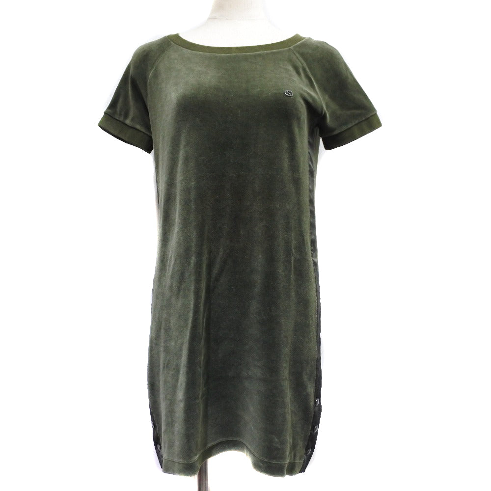 Luxury Gucci Trending 2025 Velour Side Line Dress Khaki