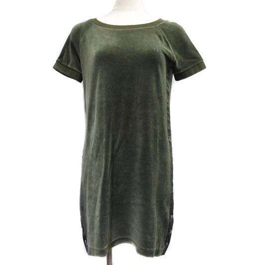 Luxury Gucci Trending 2025 Velour Side Line Dress Khaki