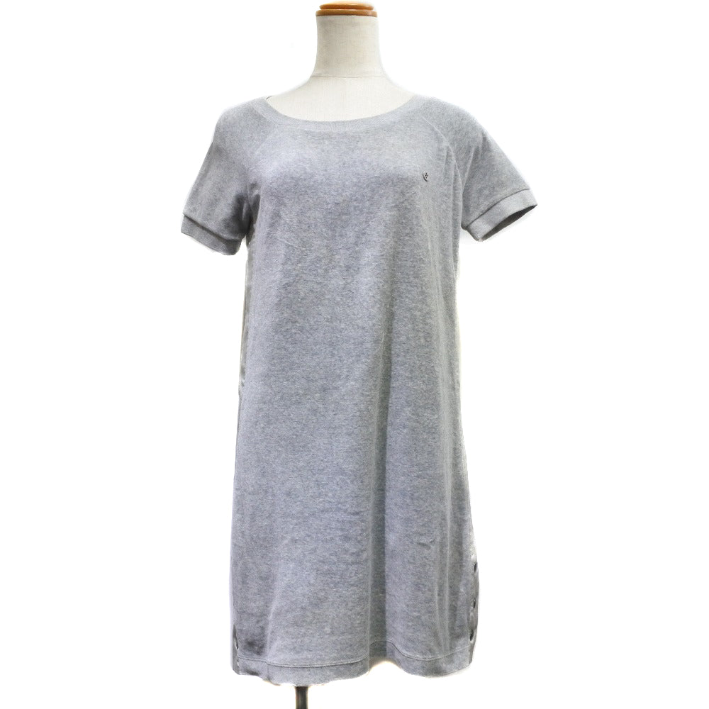 Luxury Gucci Trending 2025 Velour Side Line Dress Gray