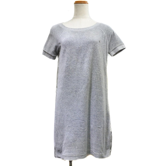 Luxury Gucci Trending 2025 Velour Side Line Dress Gray