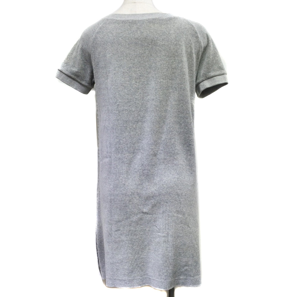 Luxury Gucci Trending 2025 Velour Side Line Dress Gray