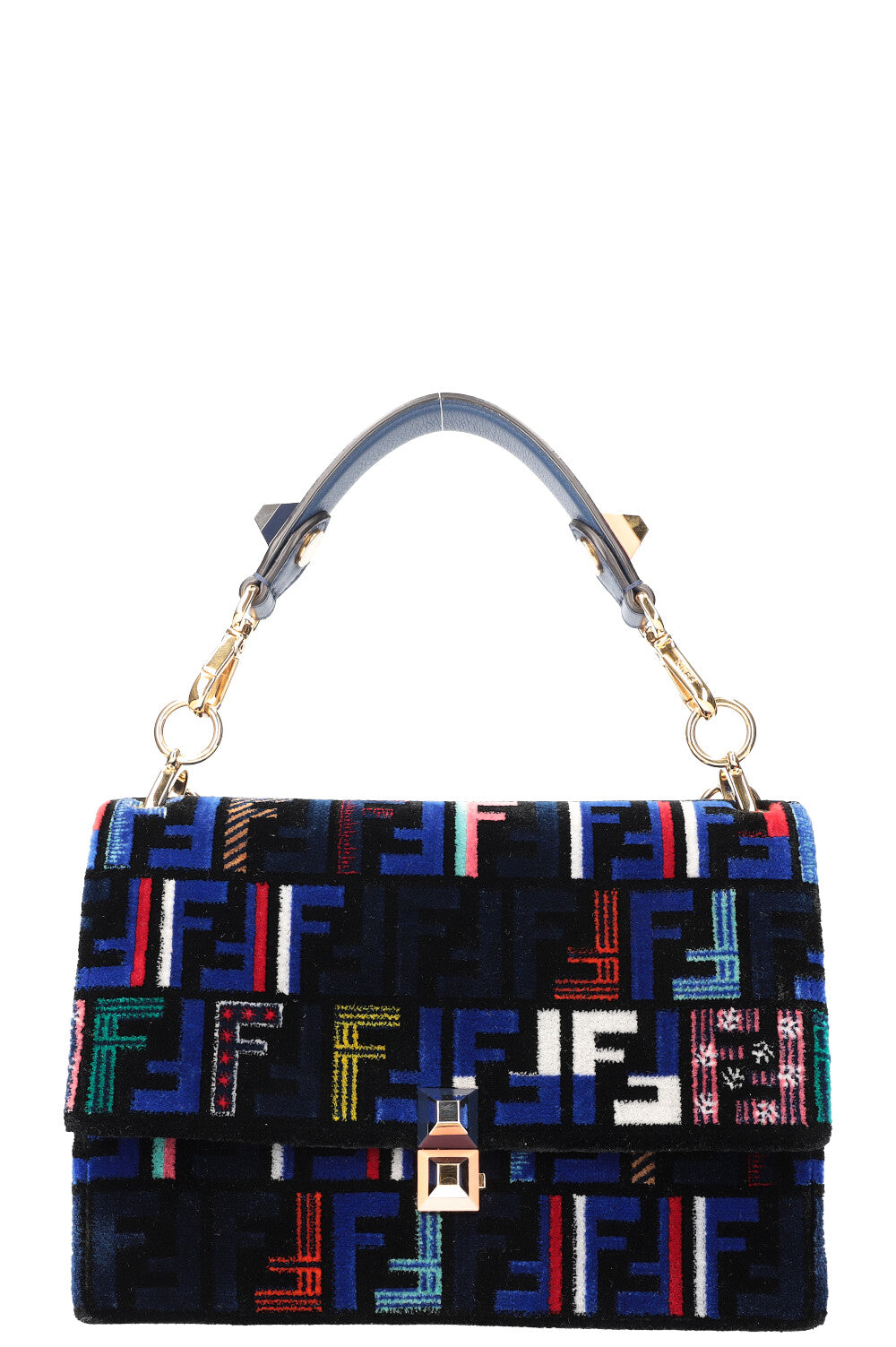 Luxury Fendi Kan I Bag Velvet Blue