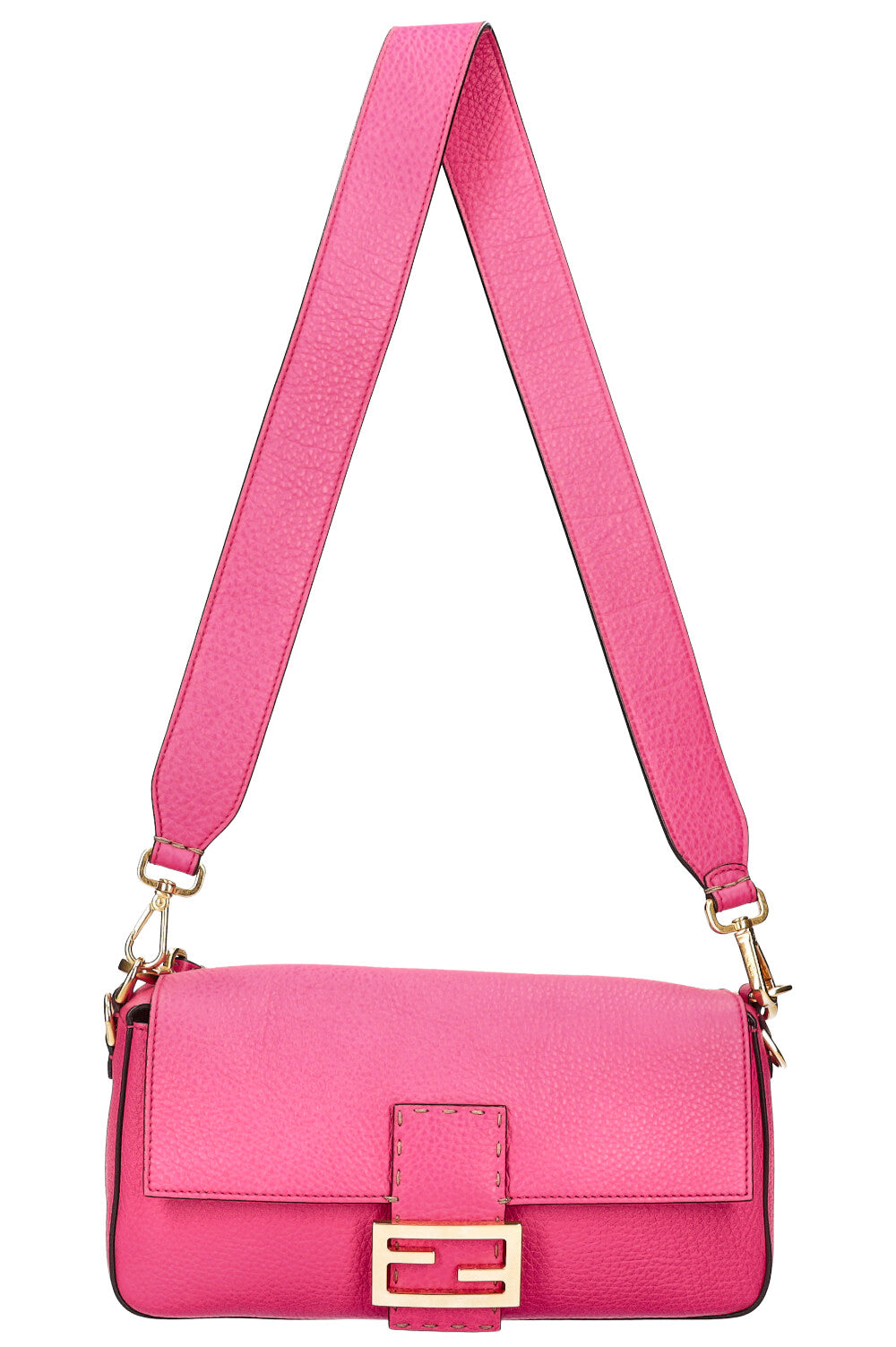 Luxury Fendi Baguette Bag Selleria Leather Pink