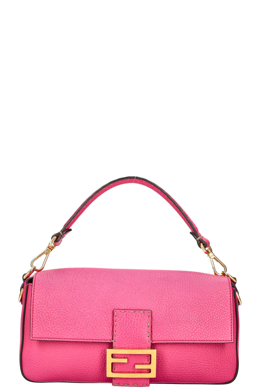 Luxury Fendi Baguette Bag Selleria Leather Pink