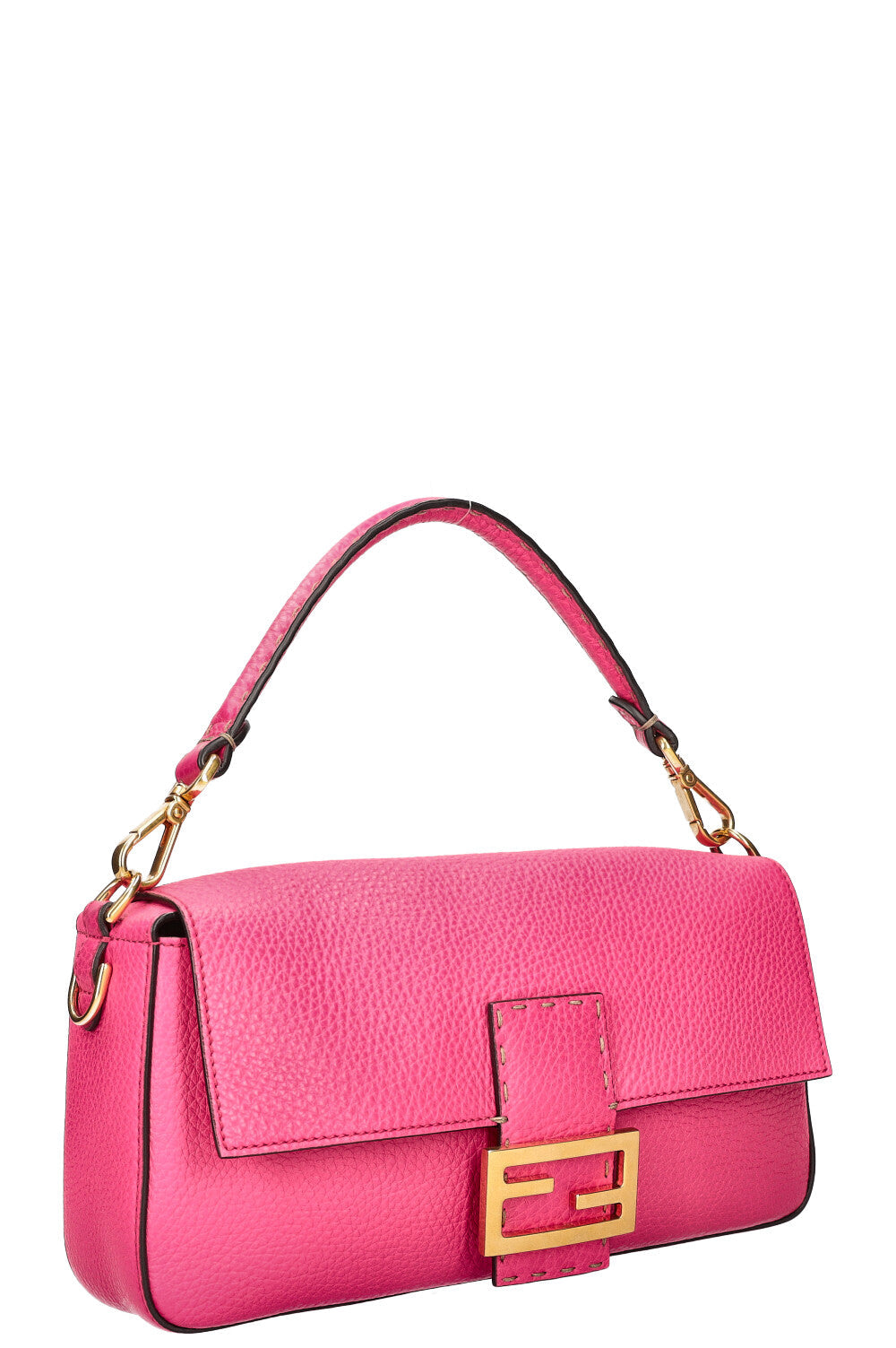 Luxury Fendi Baguette Bag Selleria Leather Pink