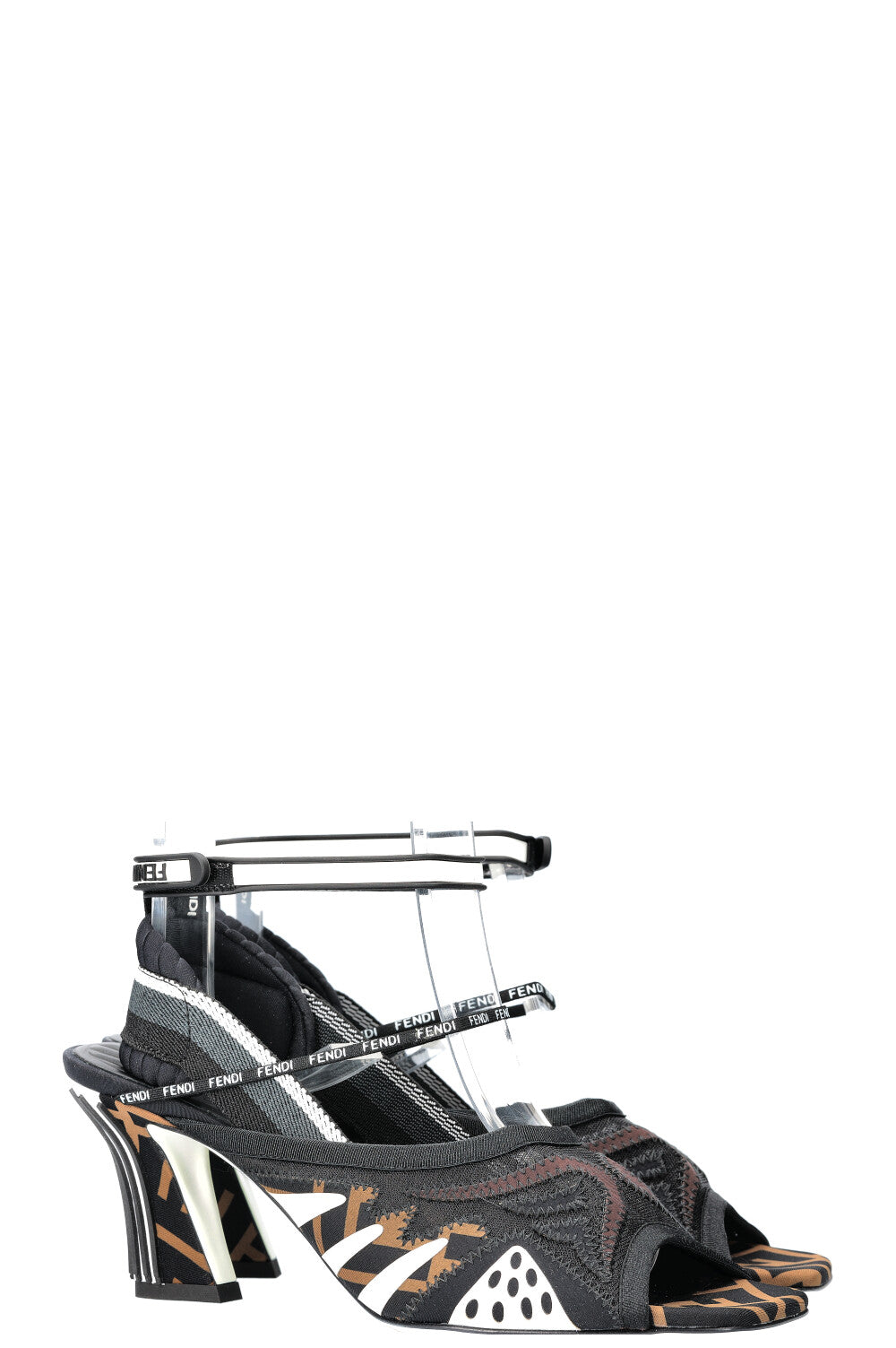 Luxury Fendi Freedom Patchwork Heels