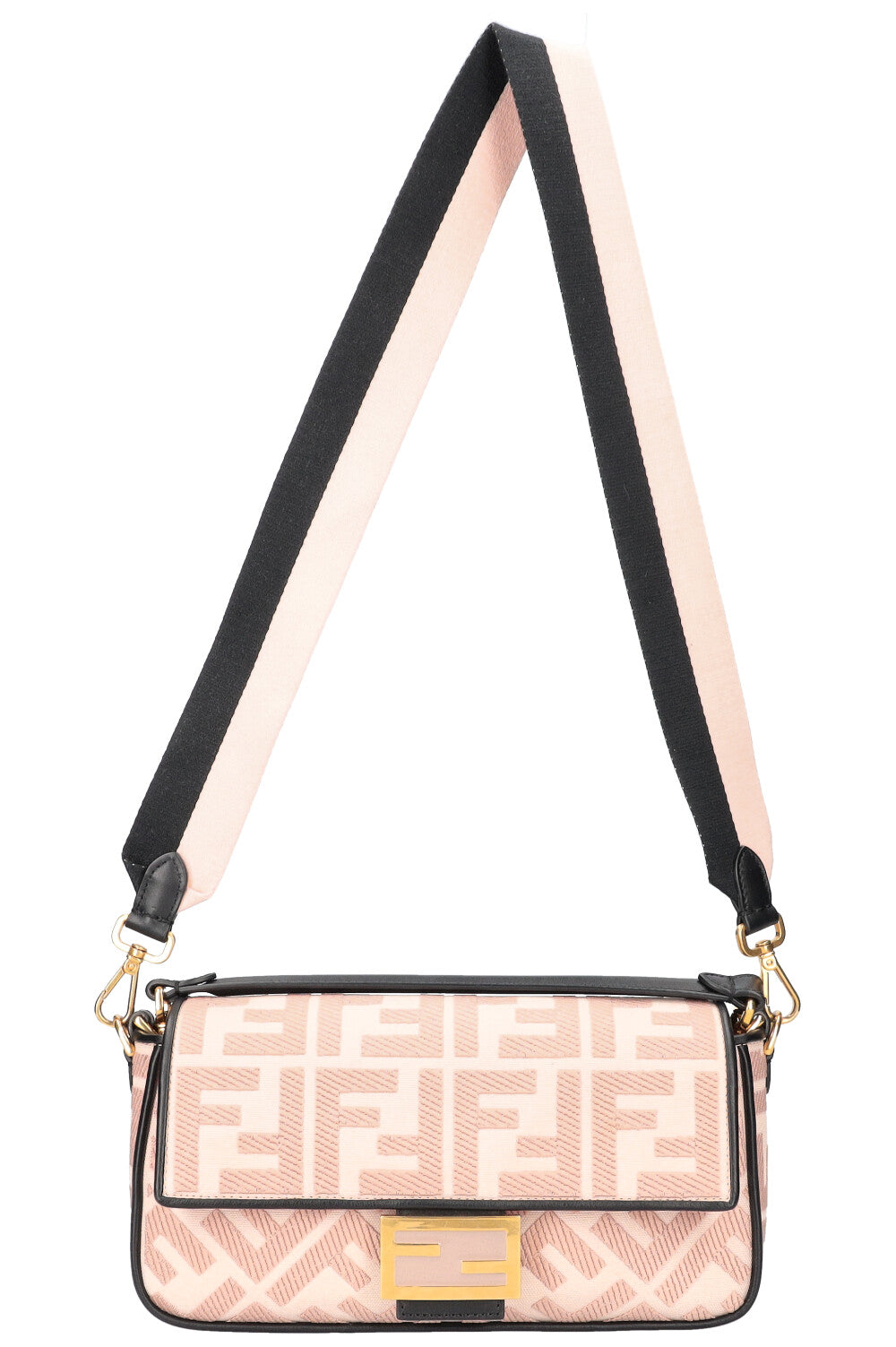 Luxury Fendi Baguette NM Zucca Embroidered Canvas Pink