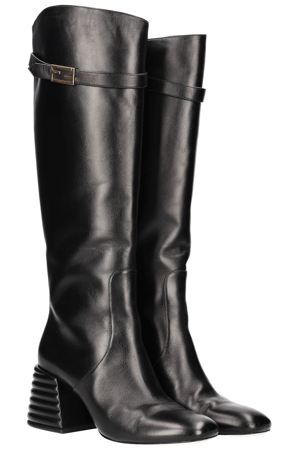 Luxury Fendi Promenade Boots Black Leather