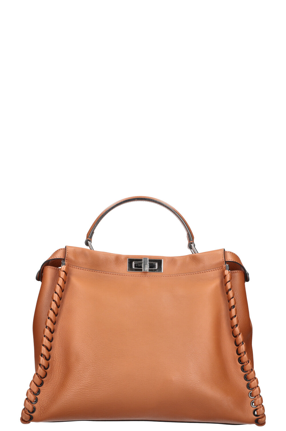 Luxury Fendi Peekaboo Large Woven Brown