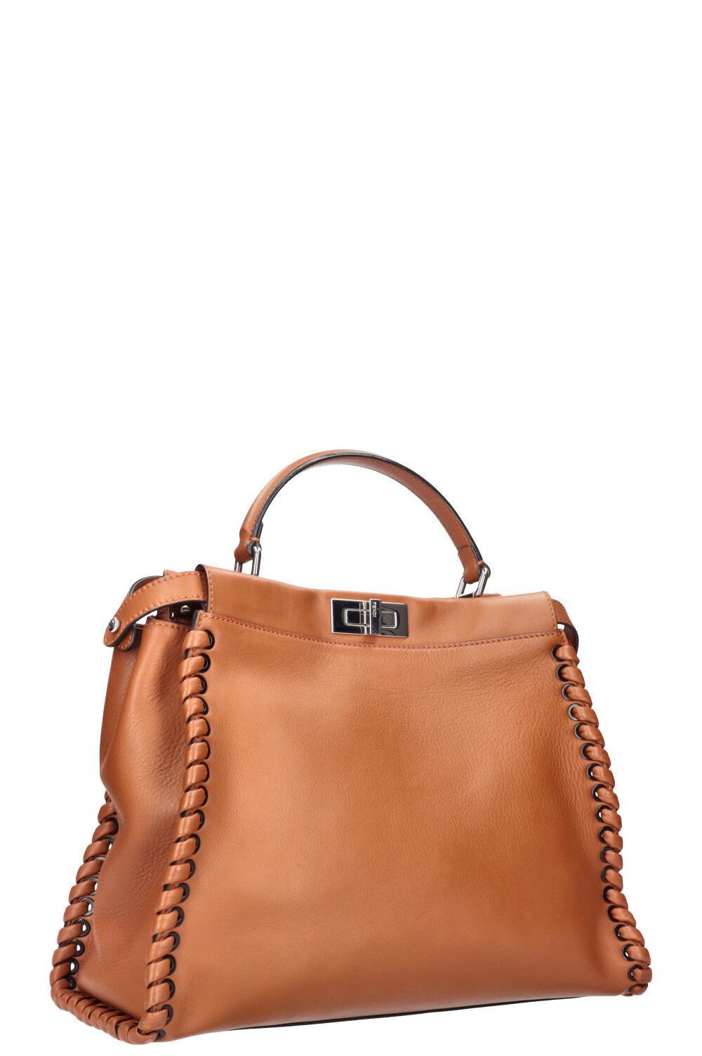 Luxury Fendi Peekaboo Large Woven Brown