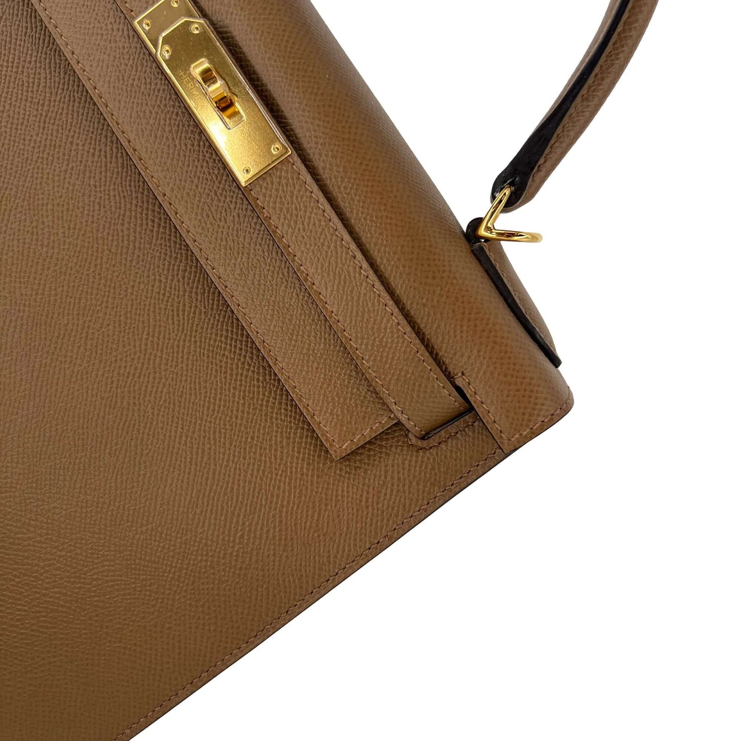 Top Quality Luxury Hermes Kelly Alezan Epsom leather designer bag K28 GHW