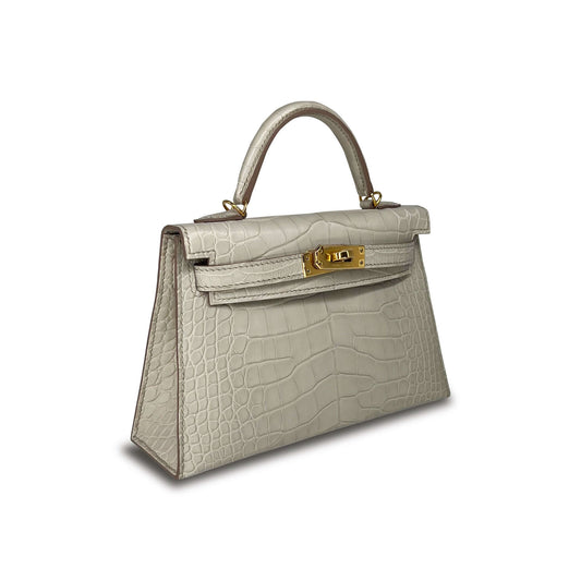 Top Quality Luxury Hermes Kelly Beton Matte Designer Bag K20 GHW