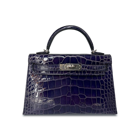 Top Quality Luxury Hermes Kelly Designer Bag in Bleu Encre Lisse K20 PHW