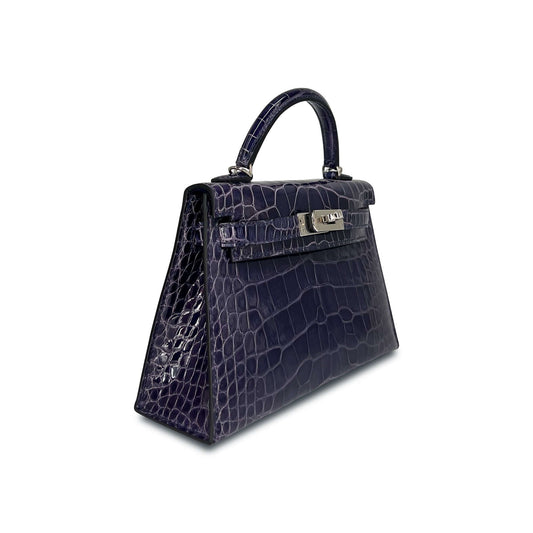 Top Quality Luxury Hermes Kelly Designer Bag in Bleu Encre Lisse K20 PHW