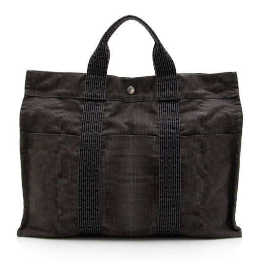 Luxury Hermes Canvas Herline MM Tote (SHF-15379)