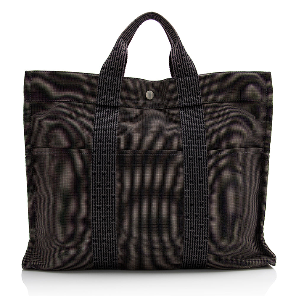Luxury Hermes Canvas Herline MM Tote (SHF-22534)
