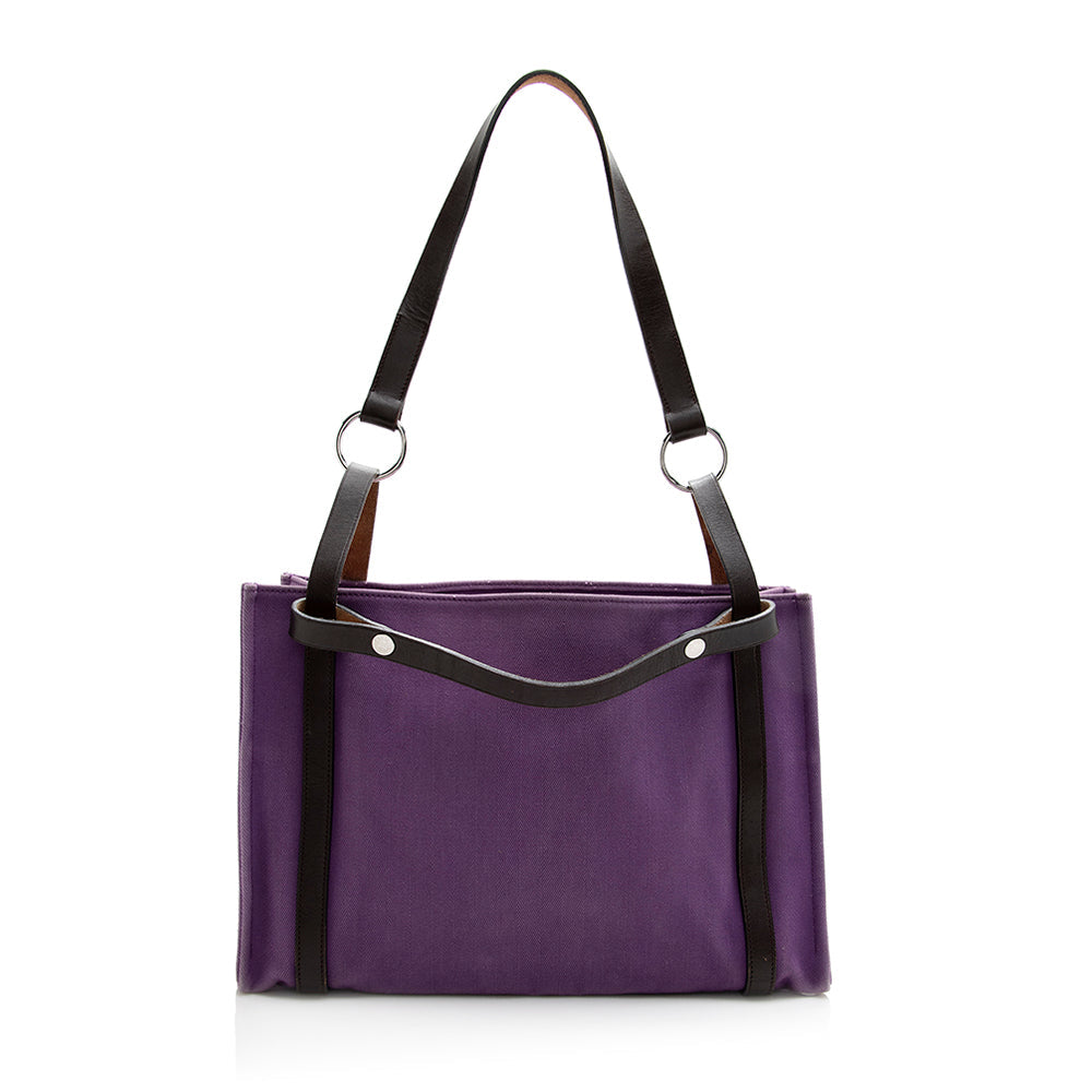 Luxury Hermes Canvas Leather Cabalicol Tote (SHF-21627)