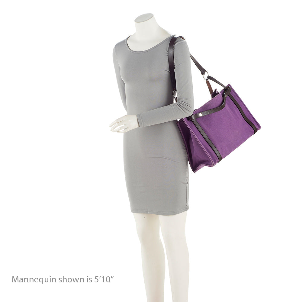 Luxury Hermes Canvas Leather Cabalicol Tote (SHF-21627)