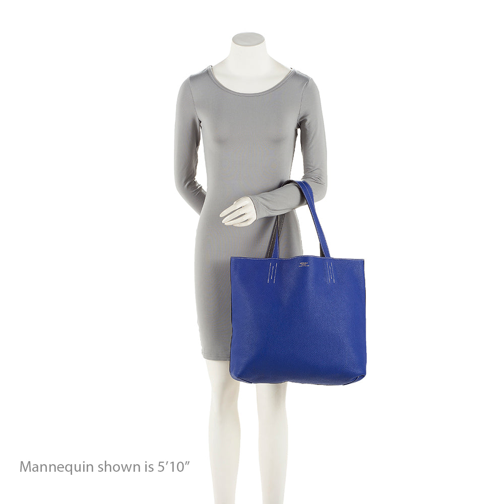 Luxury Hermes Clemence Leather Double Sens 45 Tote (SHF-20430)