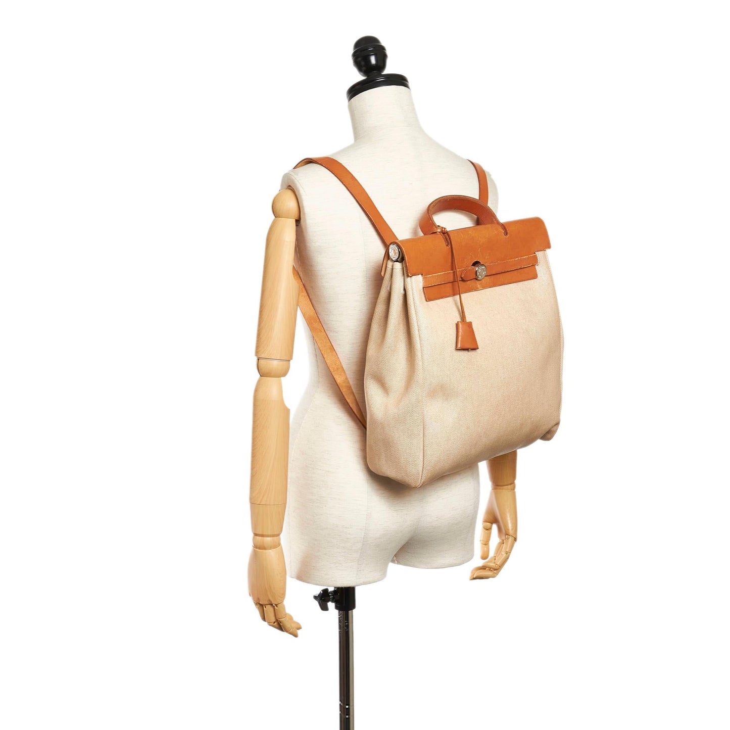 Luxury Hermes Herbag Canvas Backpack (SHG-32314)