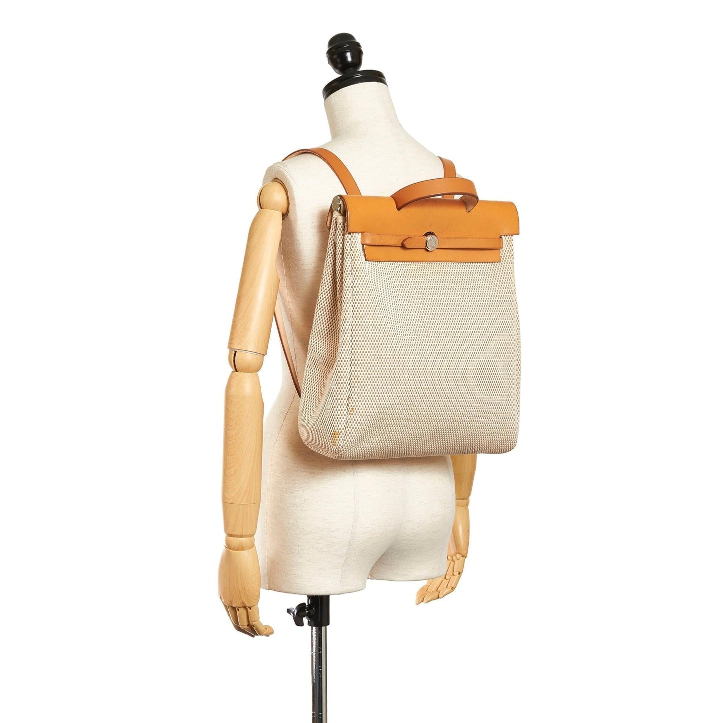 Luxury Hermes Herbag Canvas Backpack (SHG-33722)
