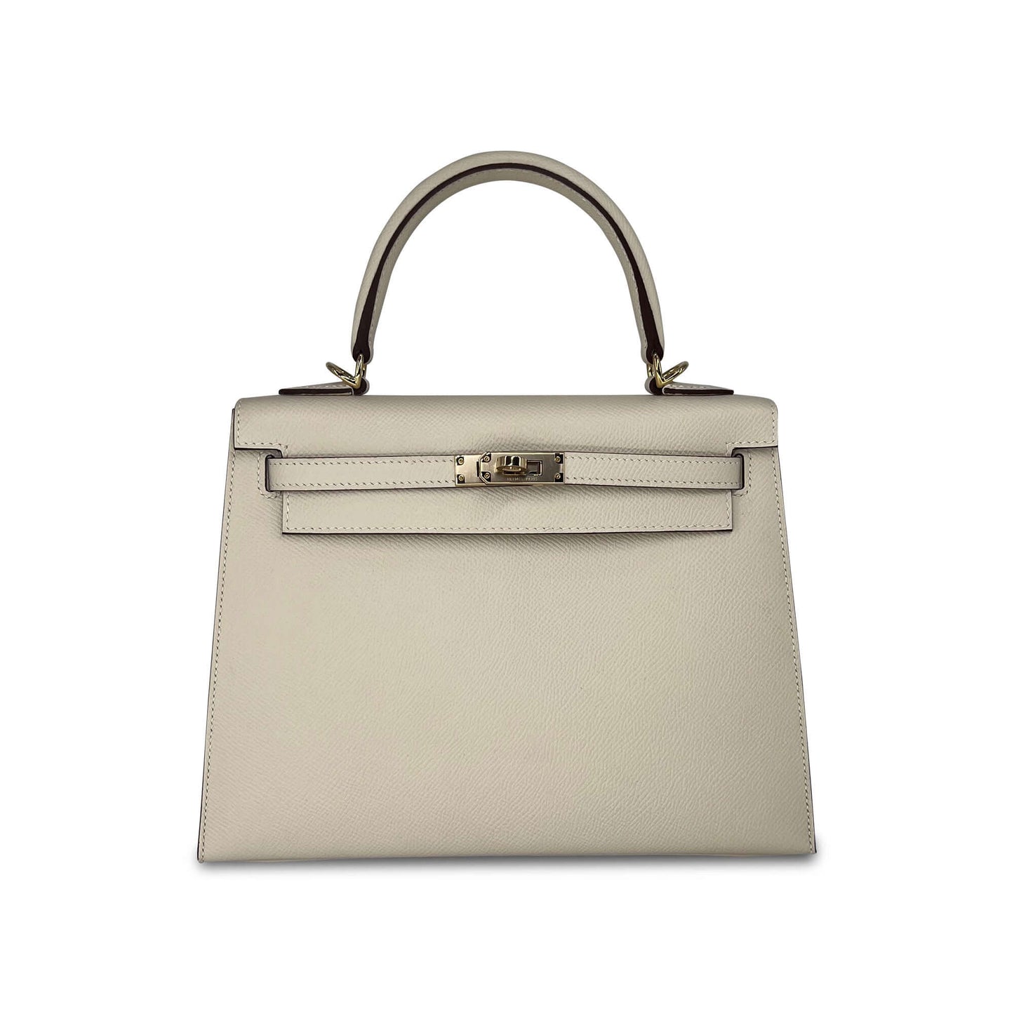 Top Quality Luxury Hermes Kelly Craie Epsom leather designer bag K25 GHW