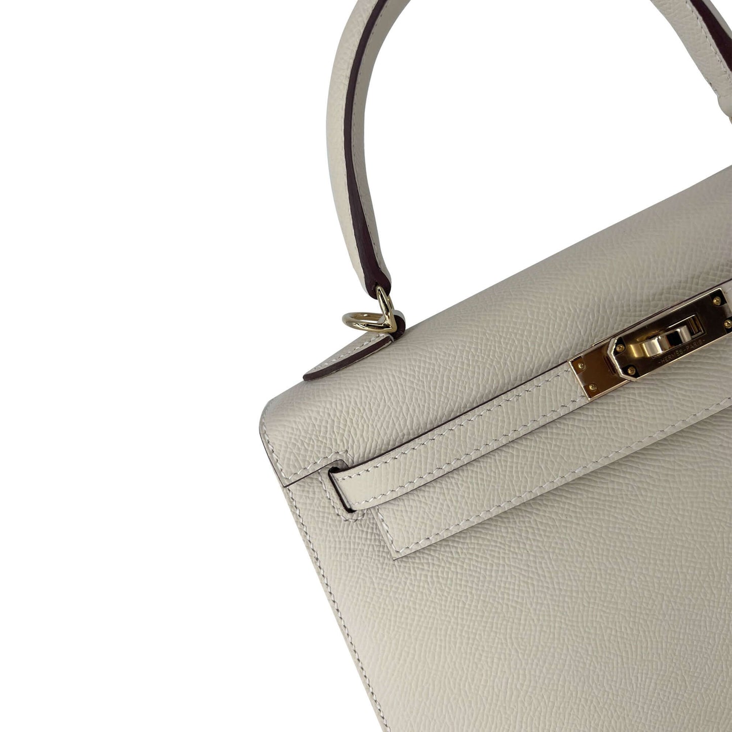 Top Quality Luxury Hermes Kelly Craie Epsom leather designer bag K25 GHW