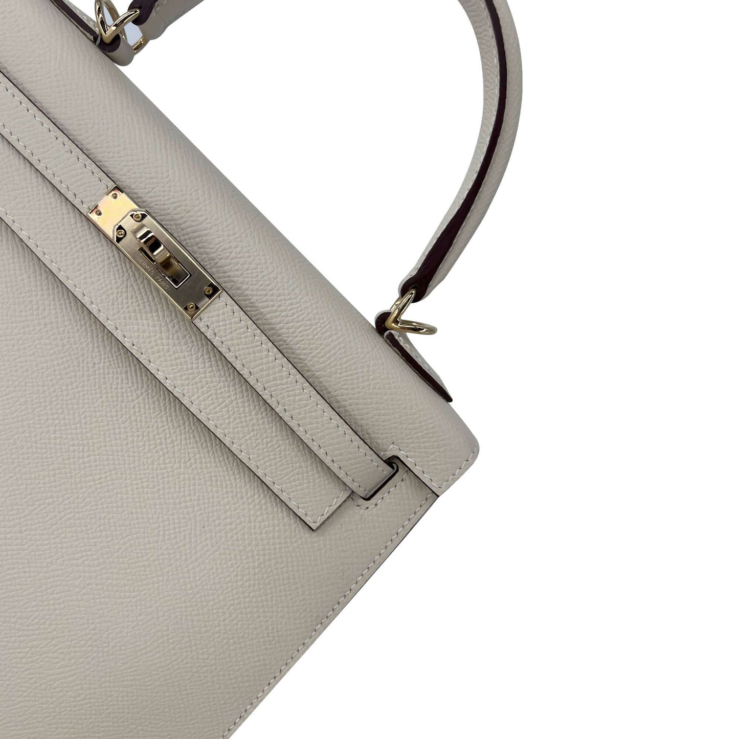 Top Quality Luxury Hermes Kelly Craie Epsom leather designer bag K25 GHW