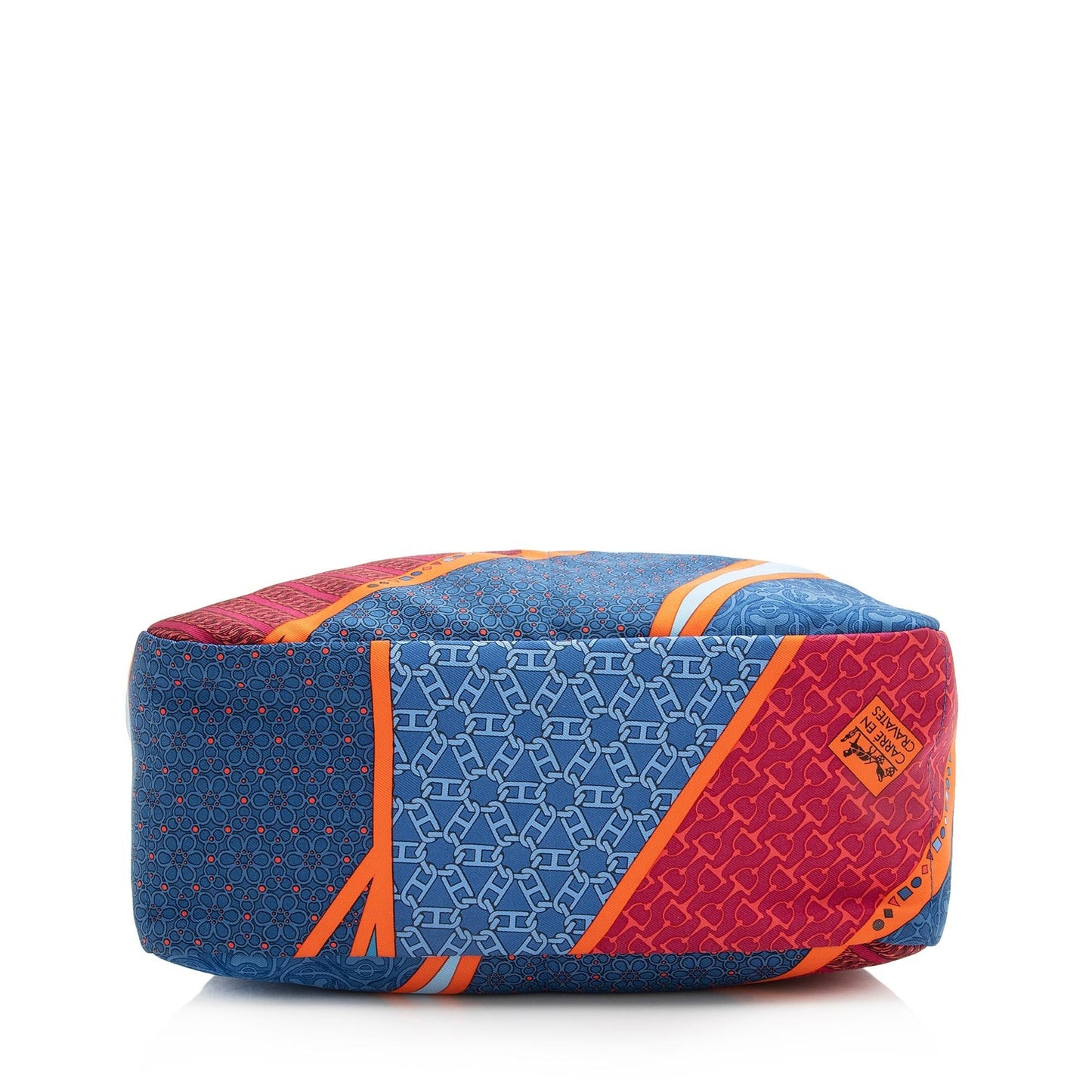 Luxury Hermes Silk Carre en Cravates Fourbi 25 Insert Drawstring Pouch (SHF-22816)