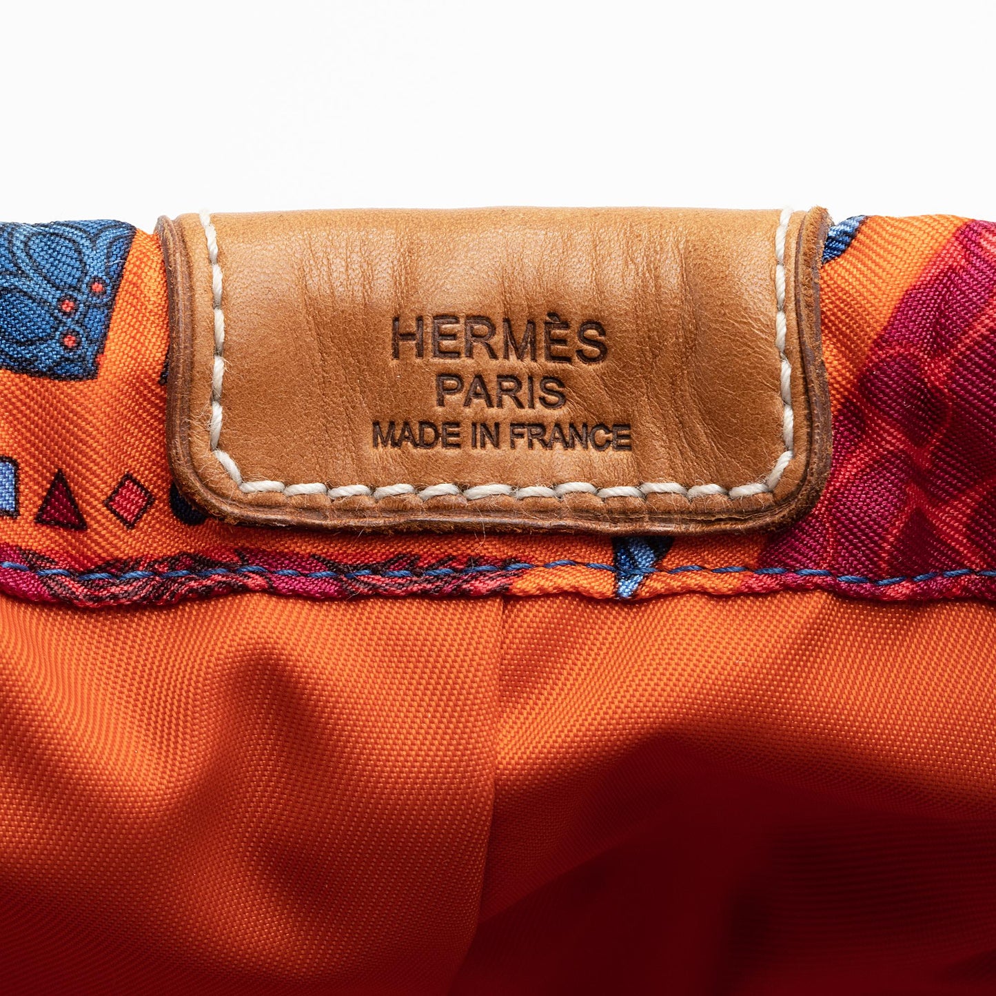 Luxury Hermes Silk Carre en Cravates Fourbi 25 Insert Drawstring Pouch (SHF-22816)