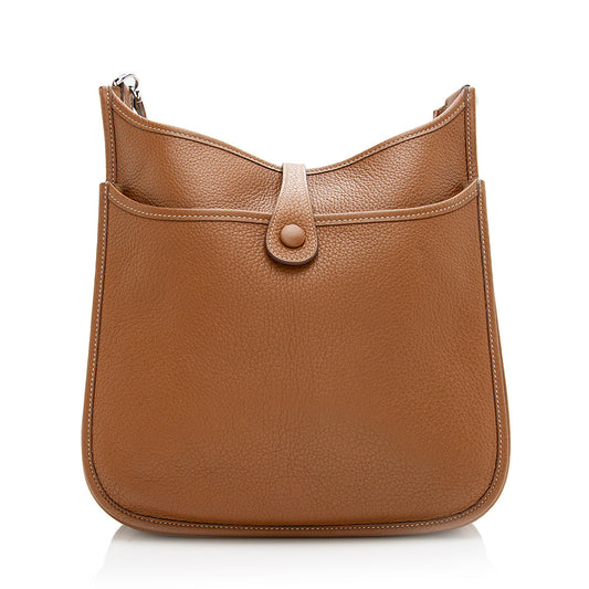 Luxury Hermes Taurillion Clemence Evelyne II PM Shoulder Bag (SHF-20811)
