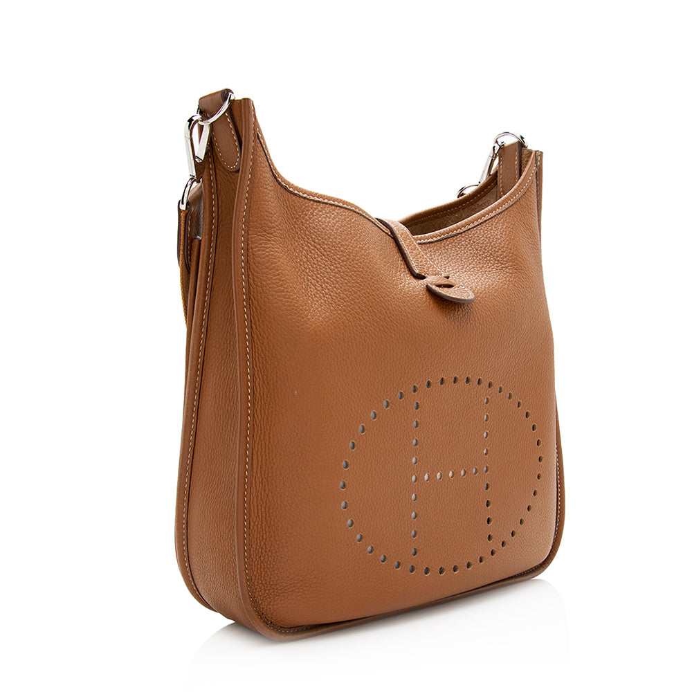 Luxury Hermes Taurillion Clemence Evelyne II PM Shoulder Bag (SHF-20811)