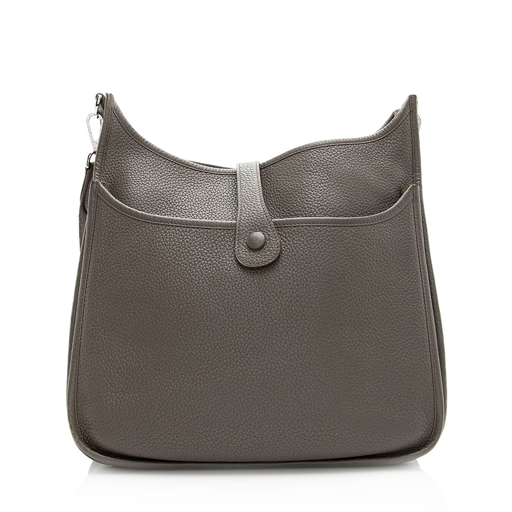 Luxury Hermes Taurillon Clemence Evelyne III PM Shoulder Bag (SHF-20581)