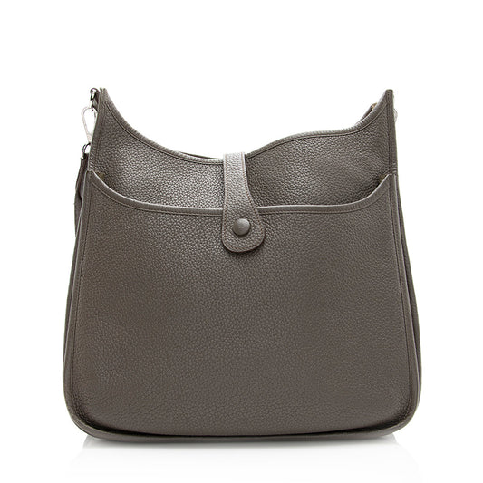 Luxury Hermes Taurillon Clemence Evelyne III PM Shoulder Bag (SHF-20581)