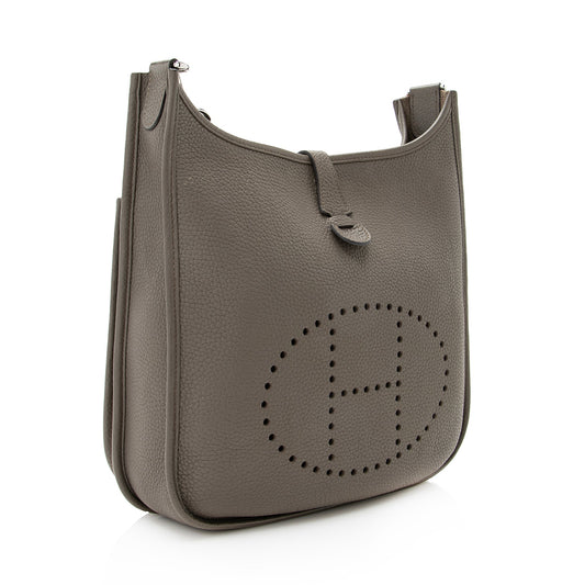 Luxury Hermes Taurillon Clemence Evelyne III PM Shoulder Bag (SHF-22515)