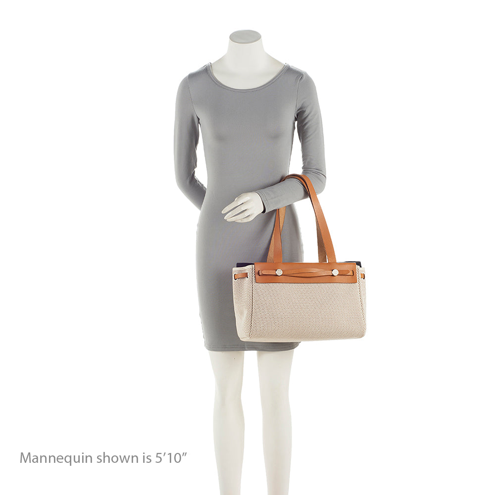 Luxury Hermes Toile Cabas Herbag PM Convertible Tote (SHF-22206)