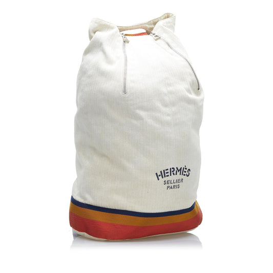 Luxury Hermes Toile Chevron Cavalier Sling Bag (SHG-Qhlu50)