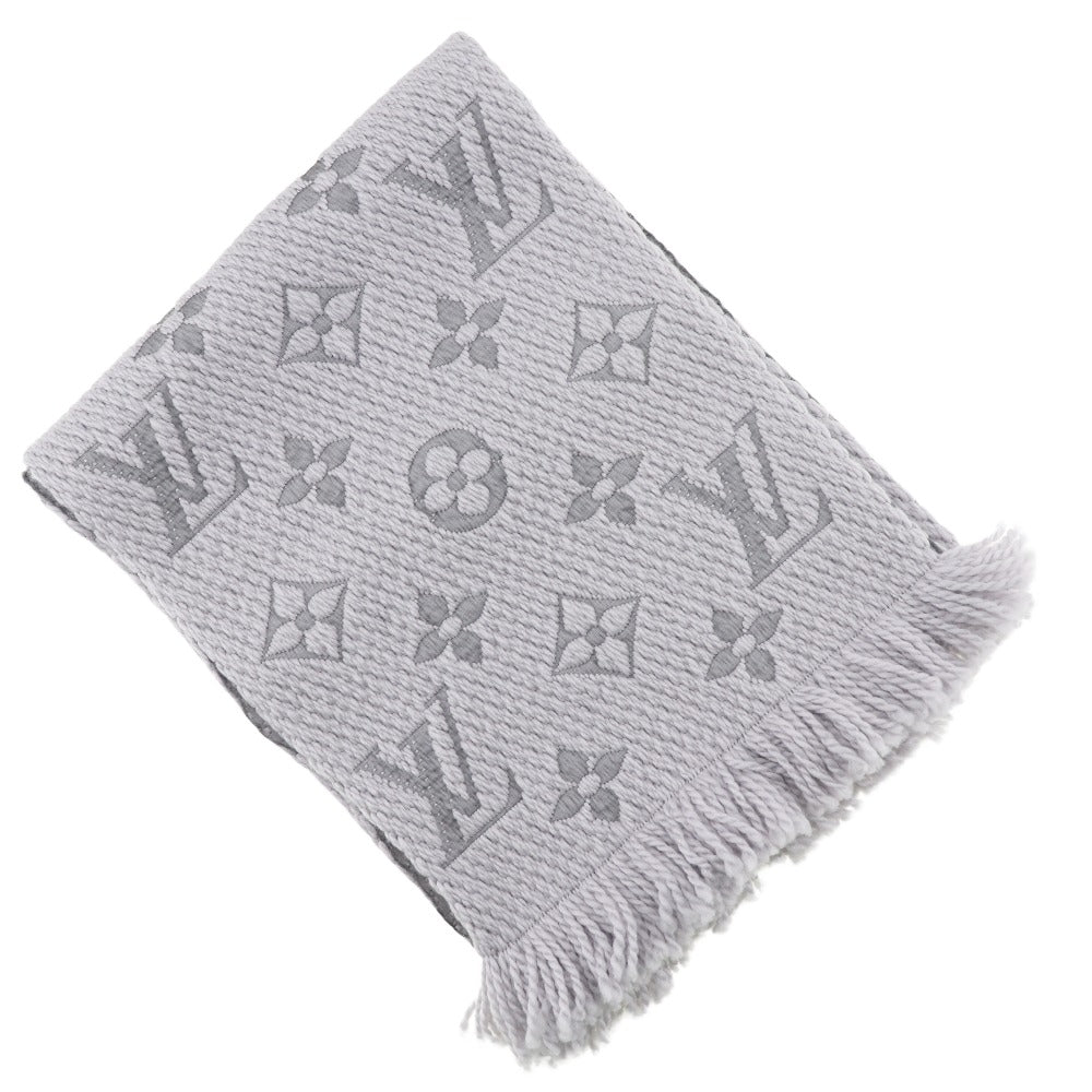 LOUIS VUITTON Scarf Wool silk gray Esharp Logomania Women()