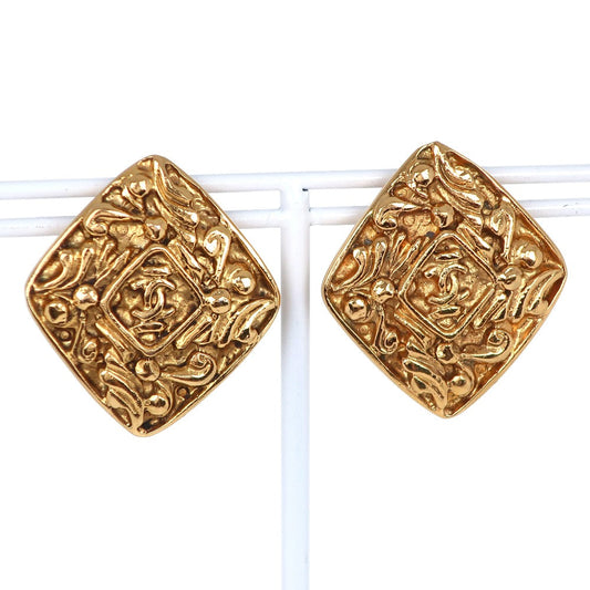Chanel Coco Mark Vintage Earrings Gold Plated