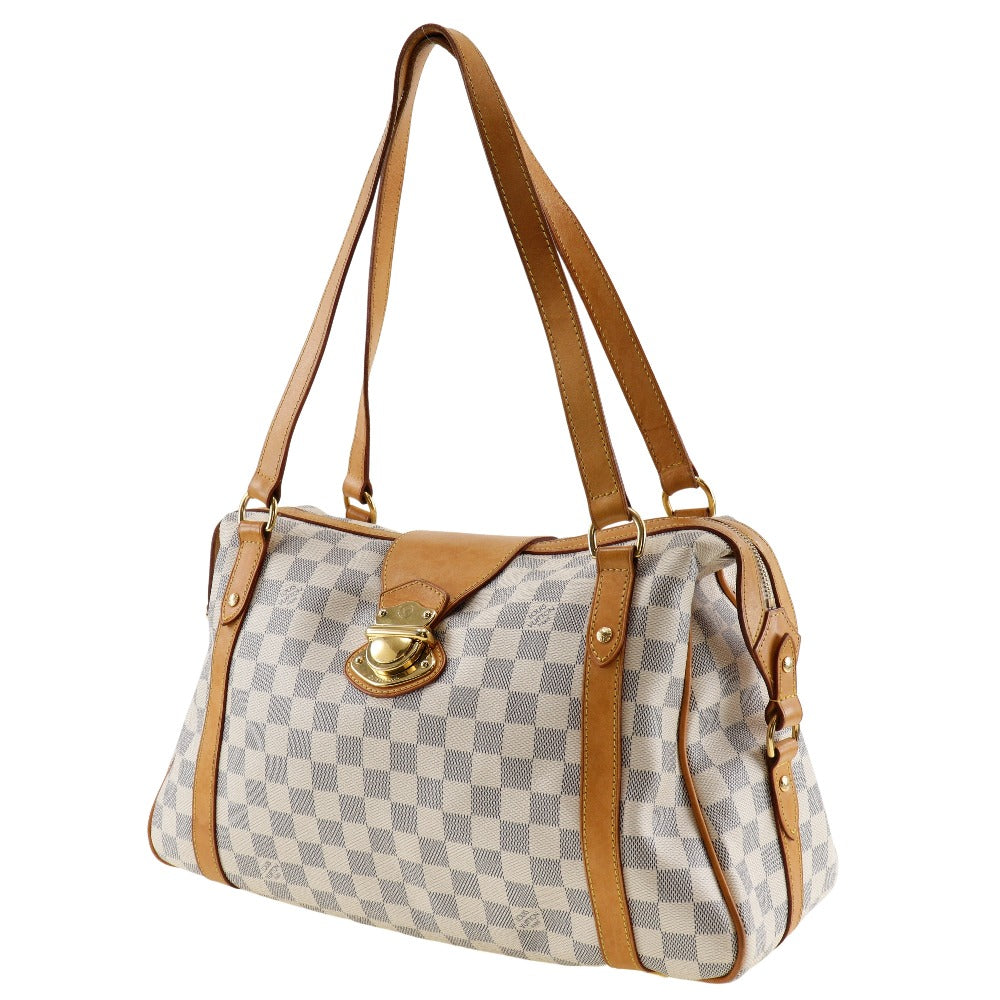 LOUIS VUITTON Shoulder Bag N42220 Damier Azur Canvas white Stresa PM Women